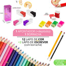 Kit 43 Itens + Material Escolar Completo! 43 Itens com Tudo que seu pequeno precisa!