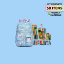 Kit 58 ITENS + Material Escolar Mochila Escolar Volta as Aulas Material Escola Kit completo!