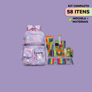 Kit 58 ITENS + Material Escolar Mochila Escolar Volta as Aulas Material Escola Kit completo!