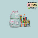 Kit 58 ITENS + Material Escolar Mochila Escolar Volta as Aulas Material Escola Kit completo!