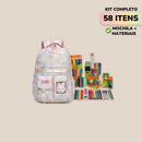 Kit 58 ITENS + Material Escolar Mochila Escolar Volta as Aulas Material Escola Kit completo!
